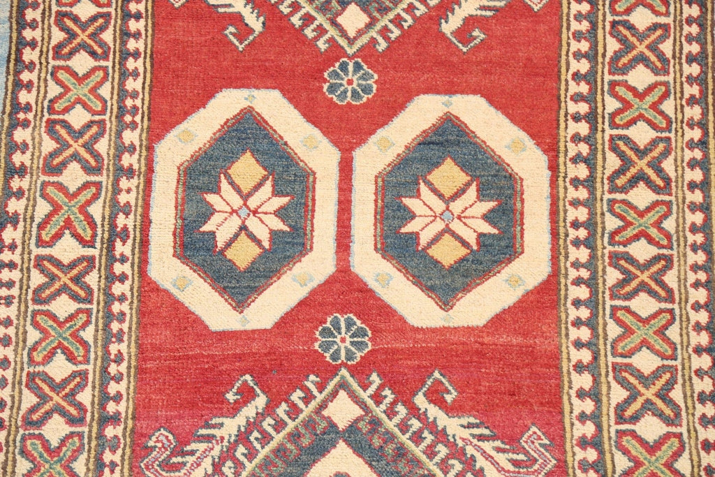 Red Kazak Wool Area Rug 4x6