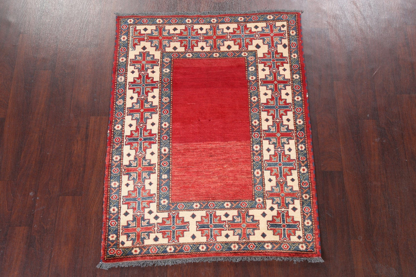 Vegetable Dye Super Kazak Oriental Area Rug 4x5