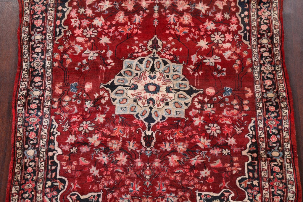 Handmade Red Zanjan Persian Area Rug 4x6