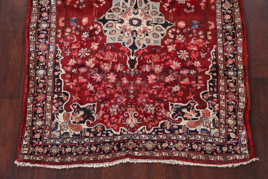 Handmade Red Zanjan Persian Area Rug 4x6