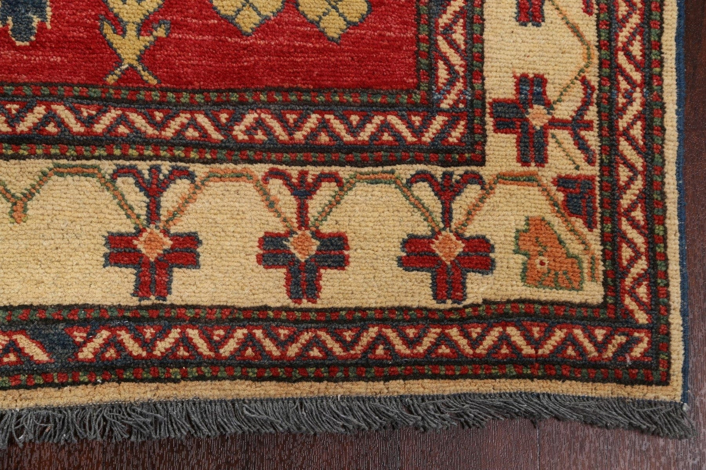 Red Wool Kazak Handmade Rug 4x5