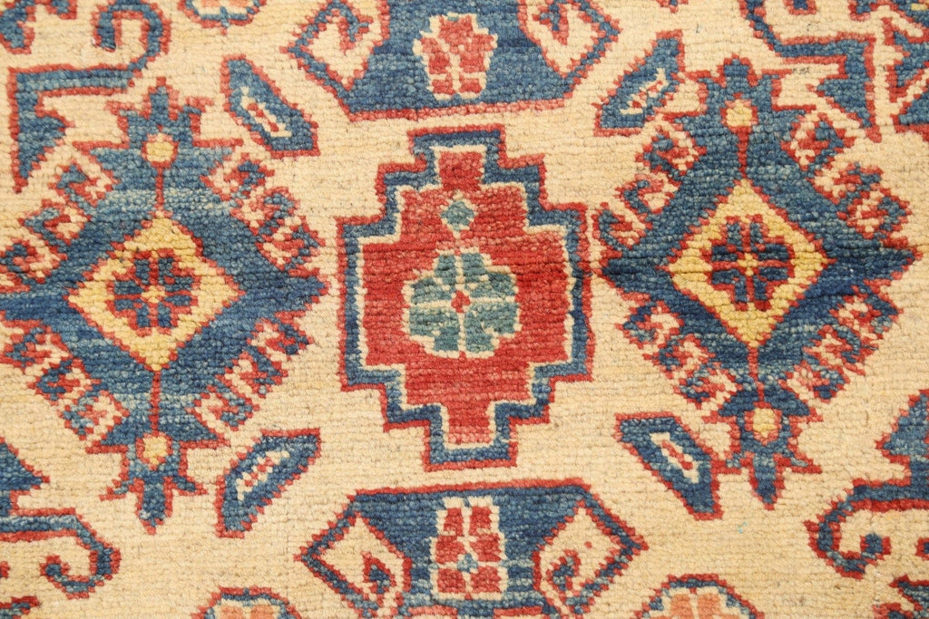 Red Geometric Kazak Handmade Rug 4x6