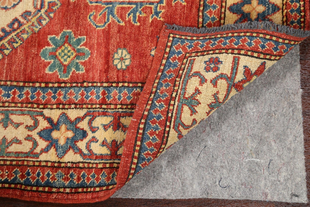 Red Geometric Kazak Handmade Rug 4x6