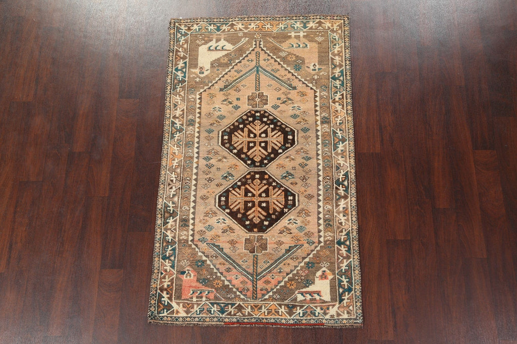 Wool Tribal Shiraz Persian Area Rug 4x6