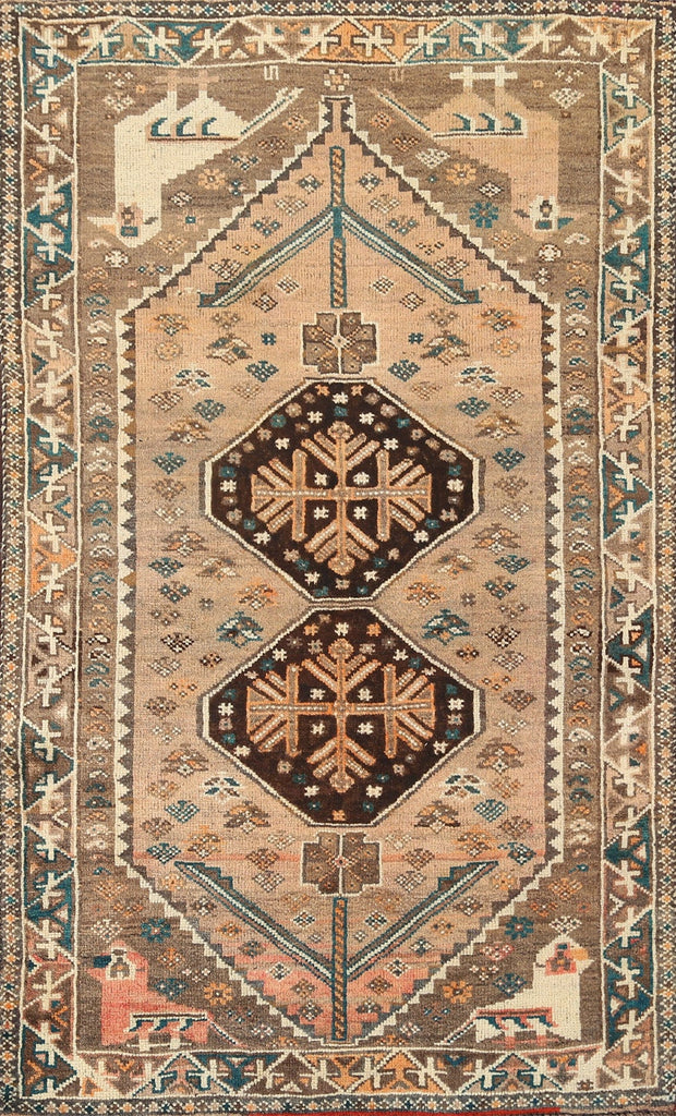 Wool Tribal Shiraz Persian Area Rug 4x6