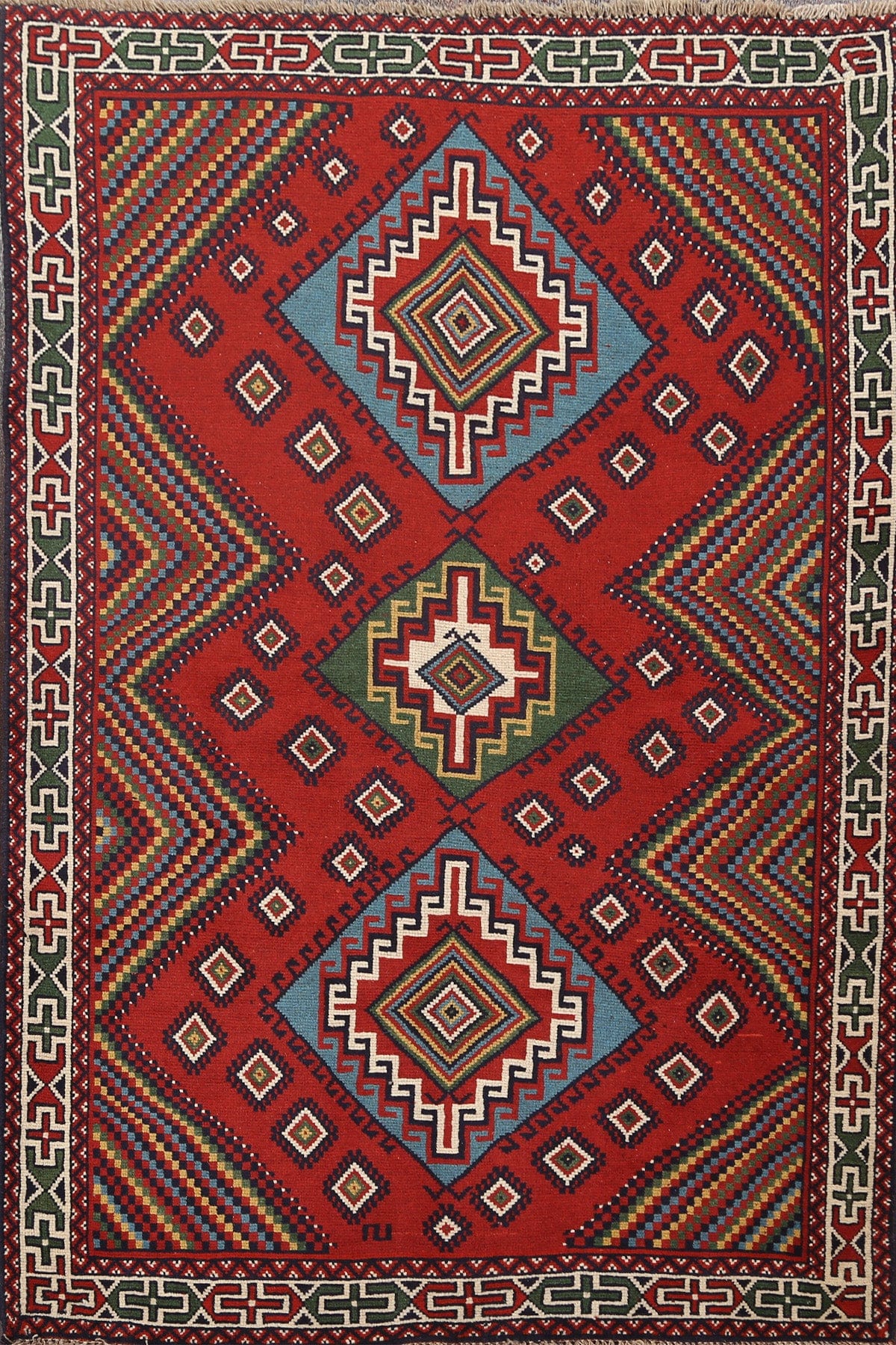 Red Balouch Persian Area Rug 4x7