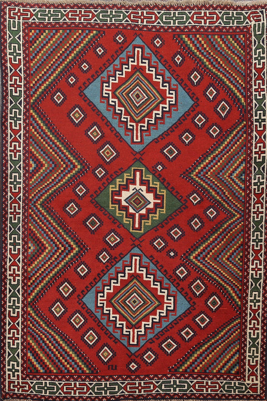 Red Balouch Persian Area Rug 4x7