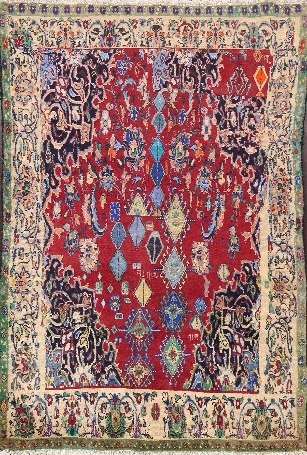 Vegetable Dye Gabbeh Kashkoli Persian Area Rug 4x7