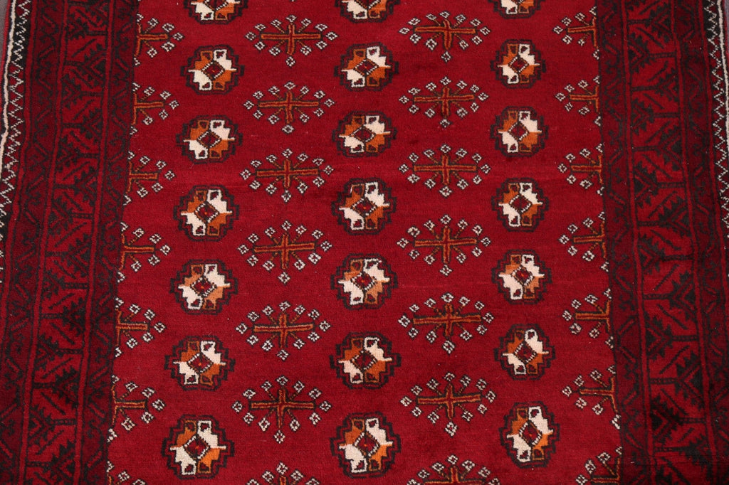 Red Balouch Persian Area Rug 4x8