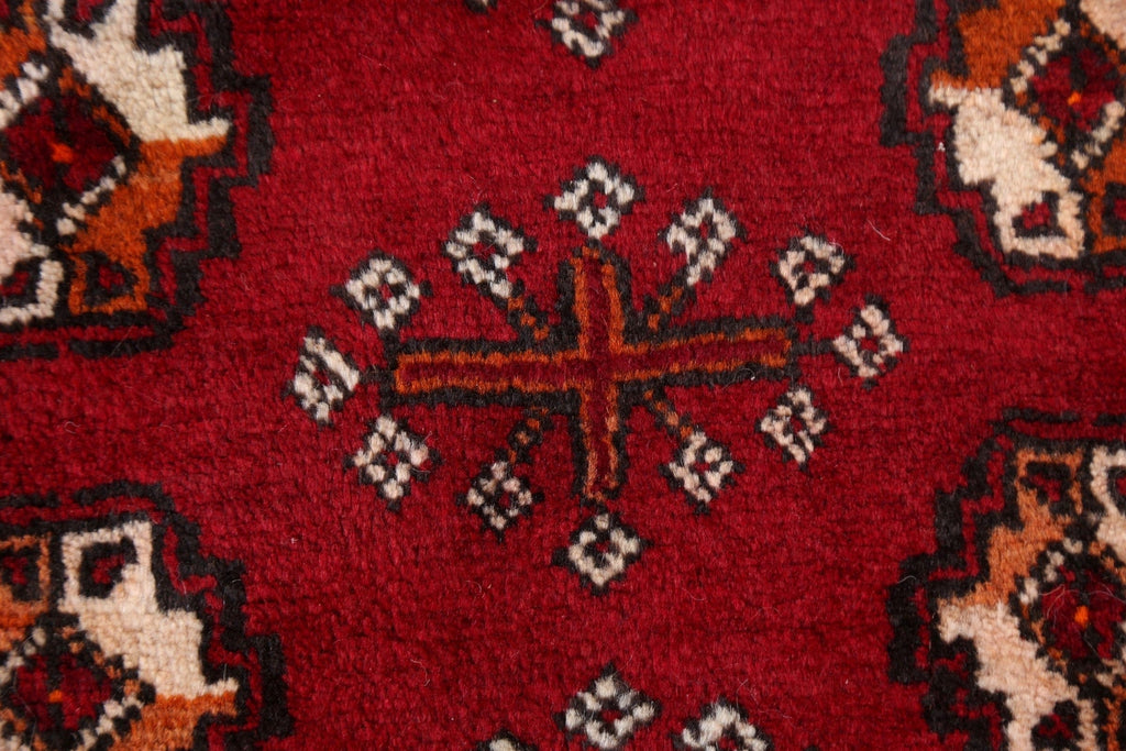 Red Balouch Persian Area Rug 4x8