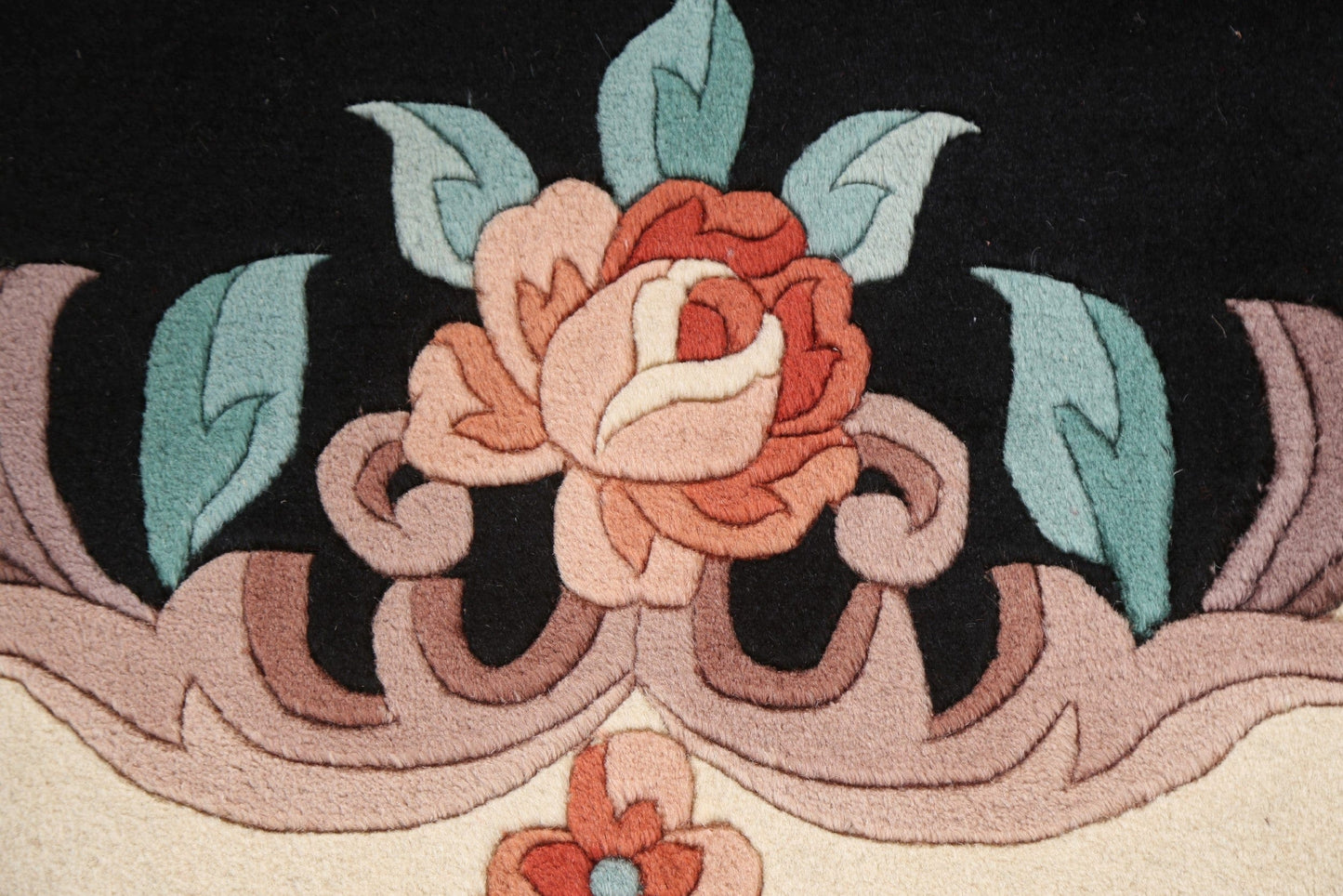 Floral Art Deco Handmade Area Rug 4x6