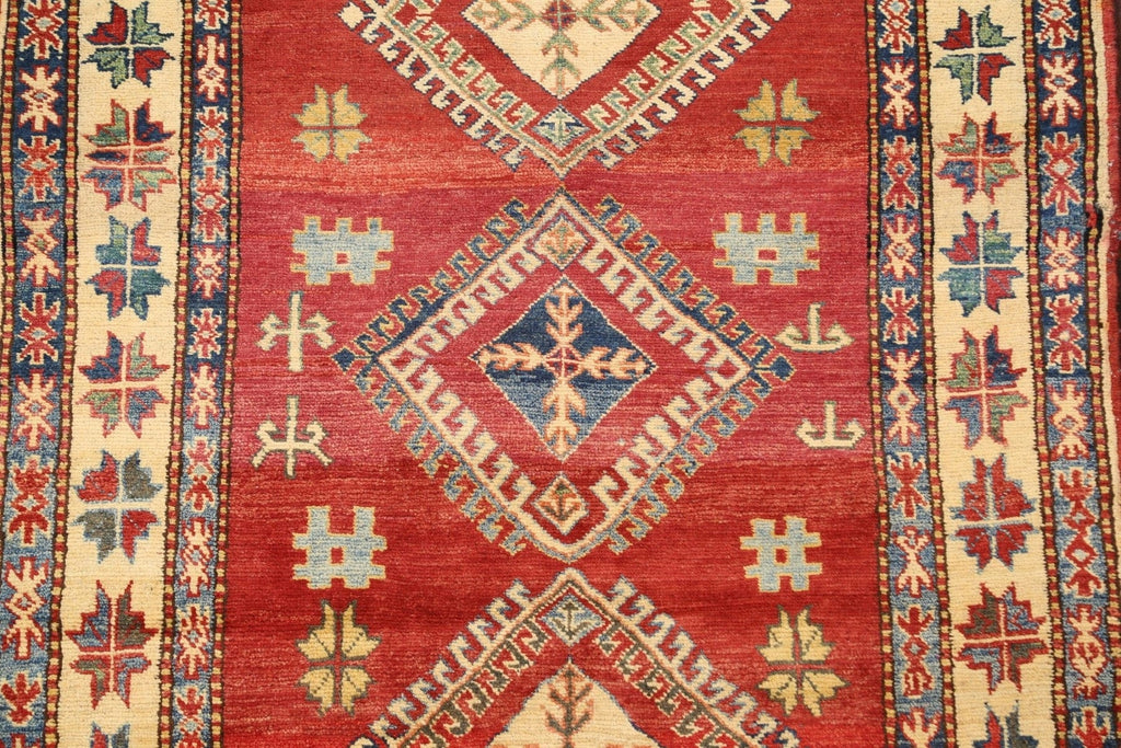 Geometric Kazak Handmade Rug 4x5