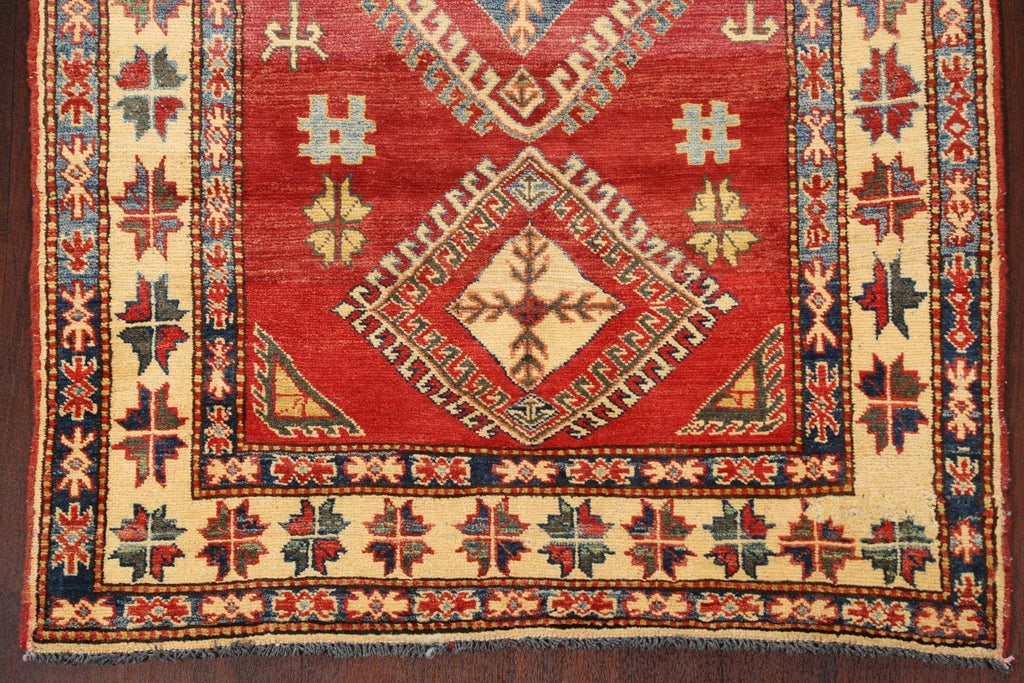 Geometric Kazak Handmade Rug 4x5