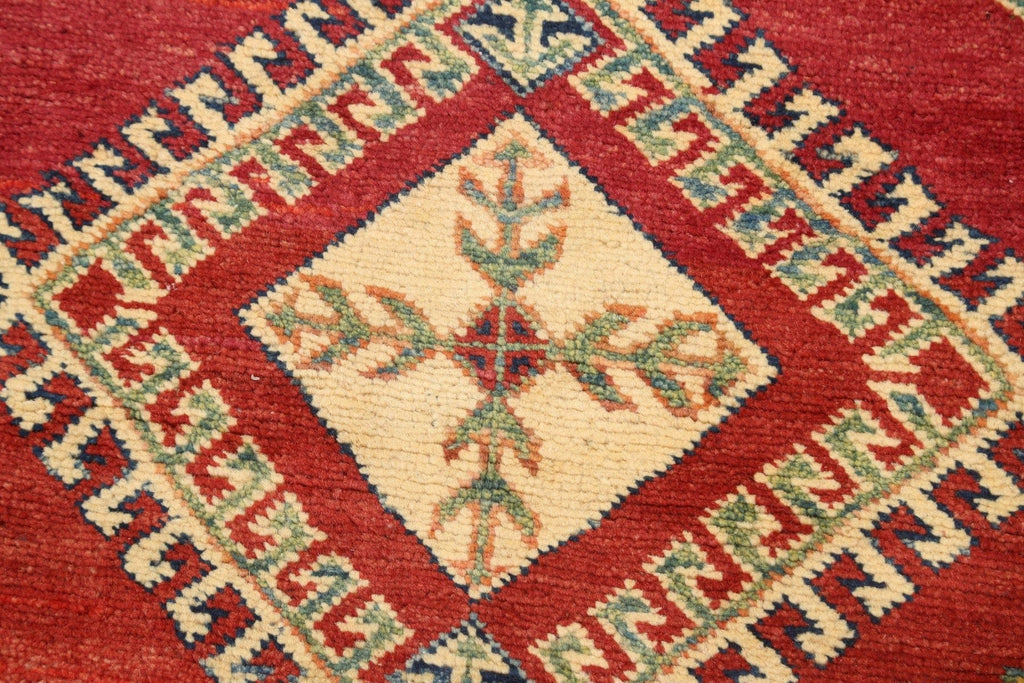 Geometric Kazak Handmade Rug 4x5