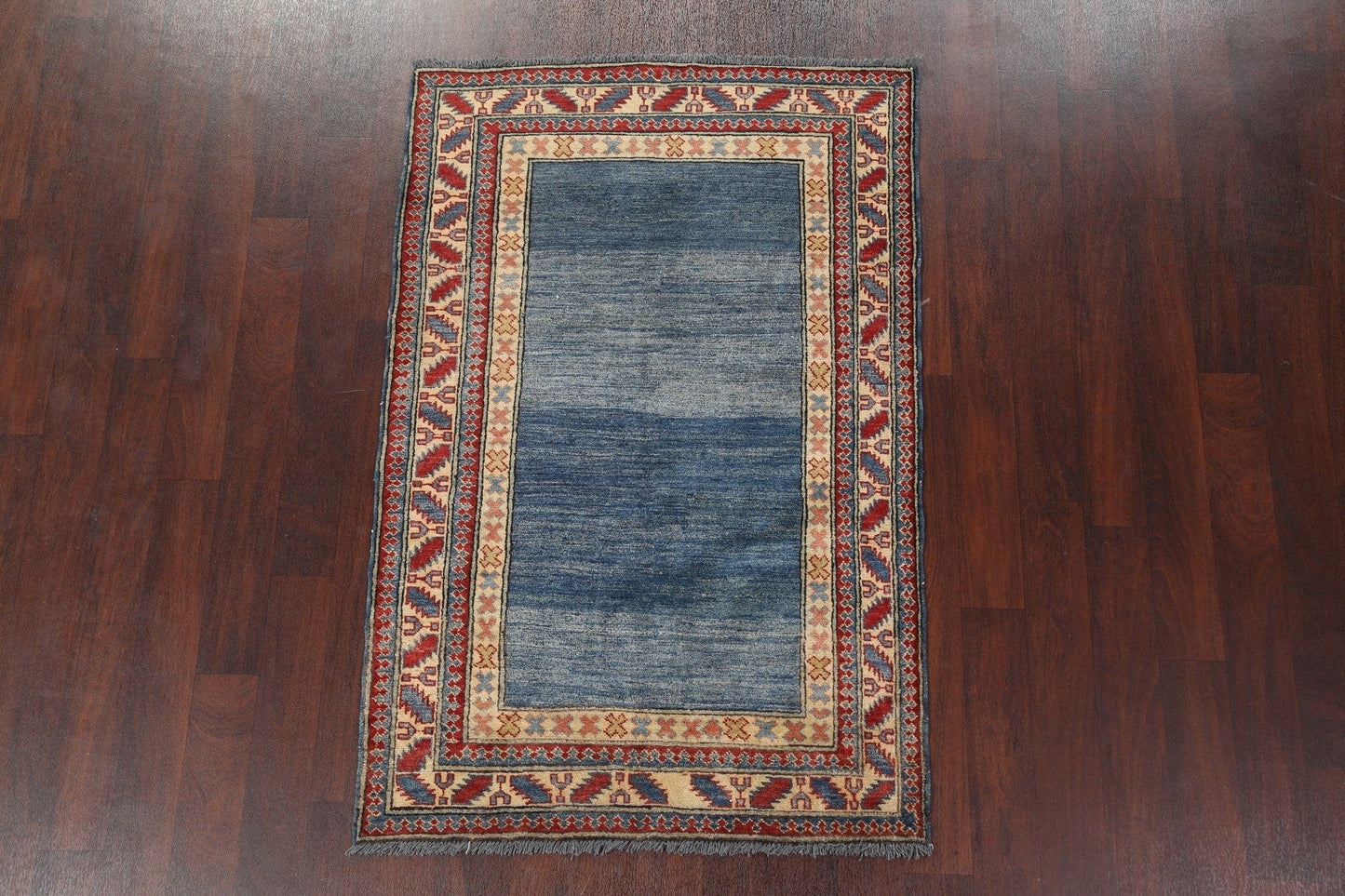 Geometric Kazak Wool Area Rug 4x6