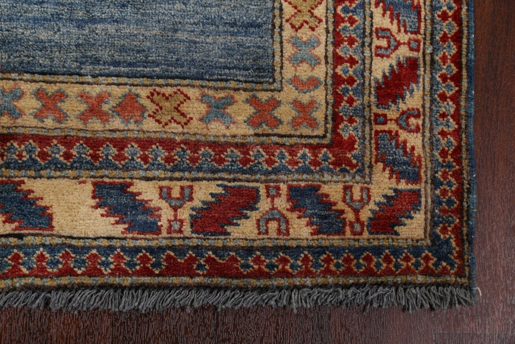 Geometric Kazak Wool Area Rug 4x6