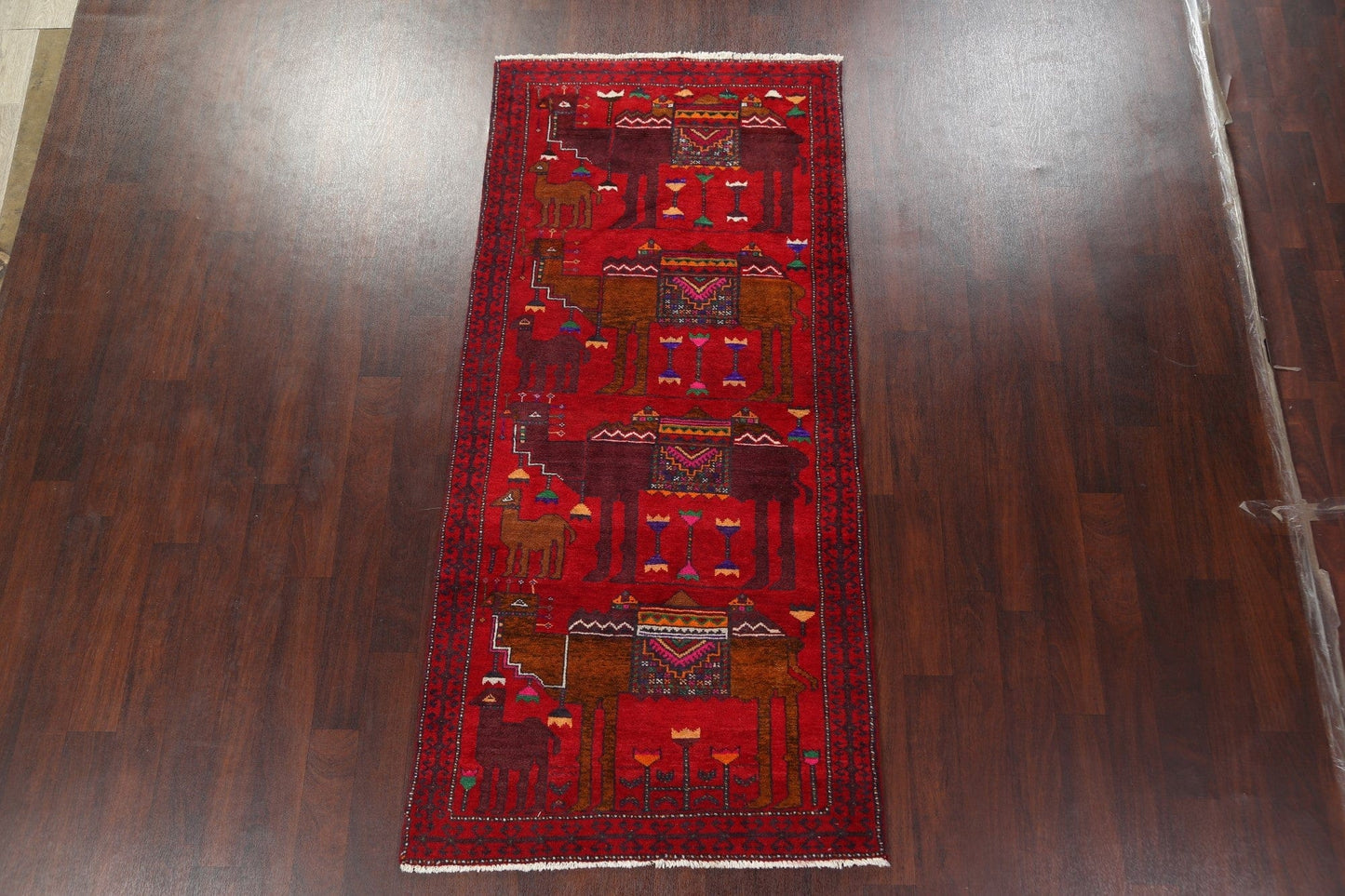 Animal Pictorial Balouch Persian Area Rug 4x8