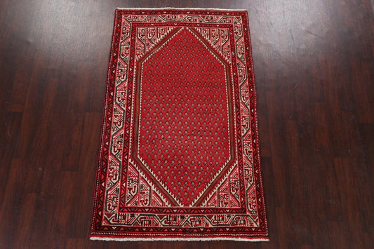 Red Boteh Botemir Persian Area Rug 4x7