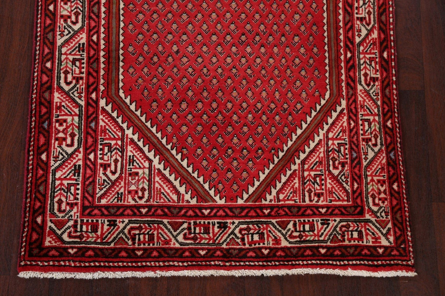 Red Boteh Botemir Persian Area Rug 4x7