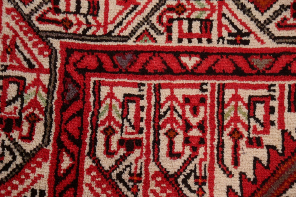 Red Boteh Botemir Persian Area Rug 4x7