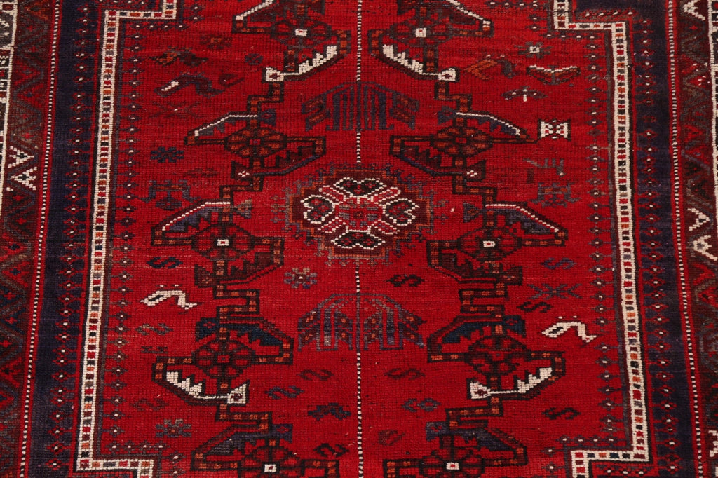 Red Tribal Shiraz Persian Area Rug 4x7