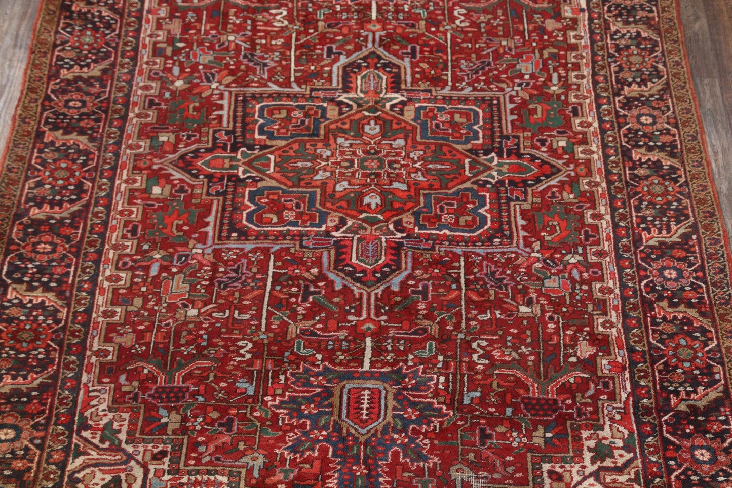 Antique Geometric Heriz Persian Area Rug 9x13