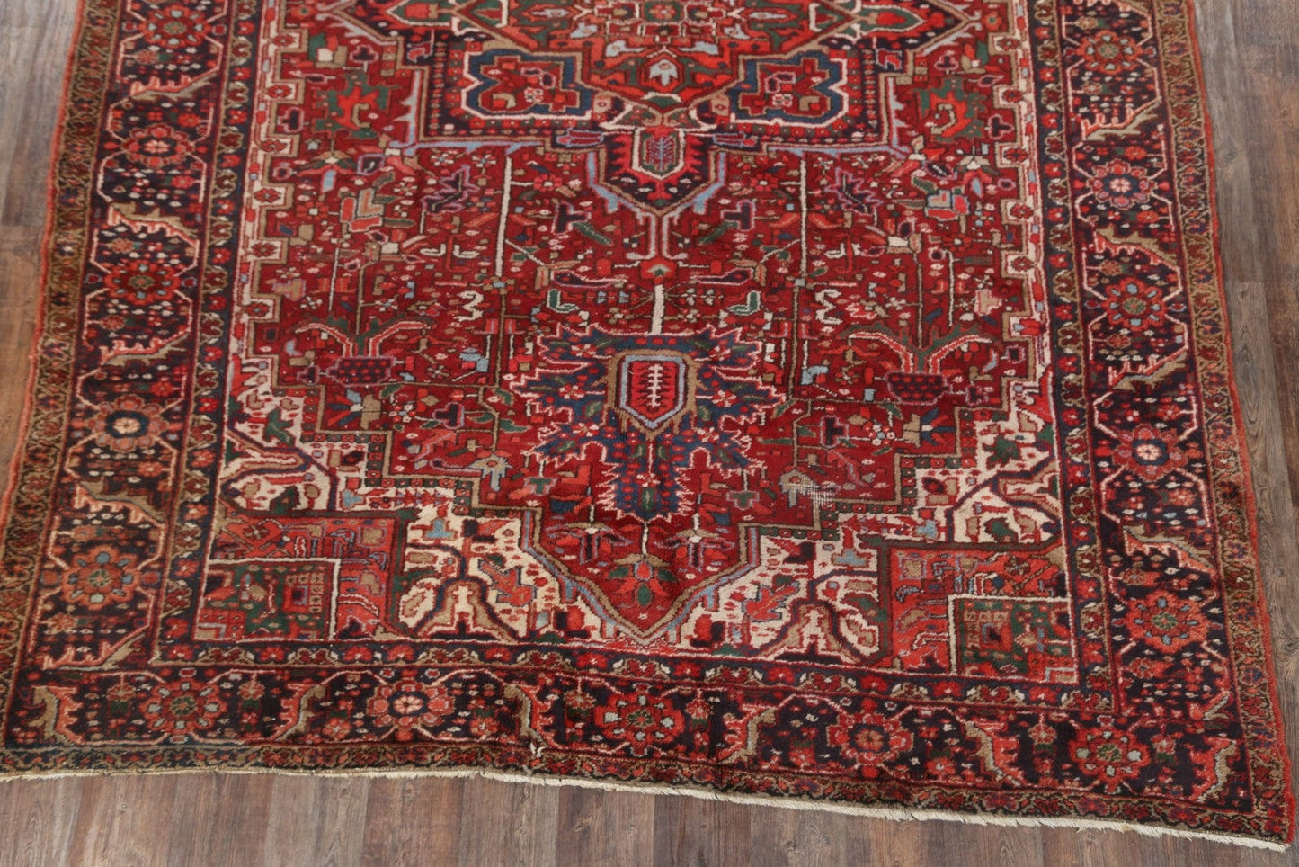 Antique Geometric Heriz Persian Area Rug 9x13