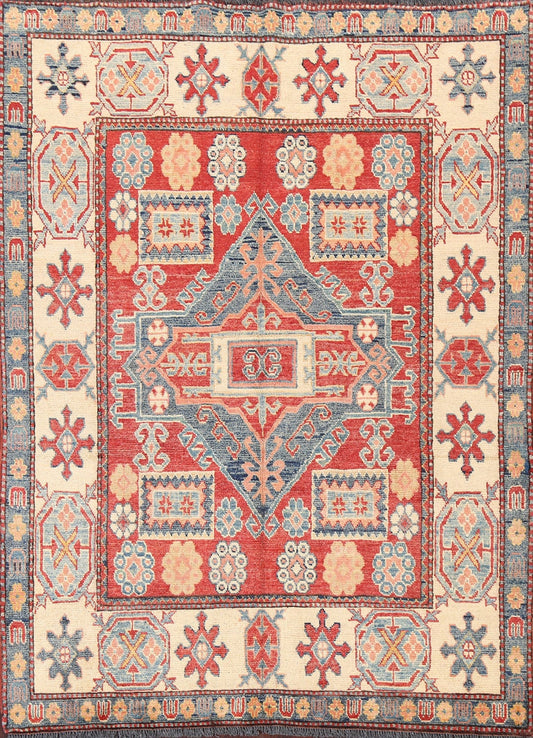 Geometric Kazak Oriental Area Rug 5x6