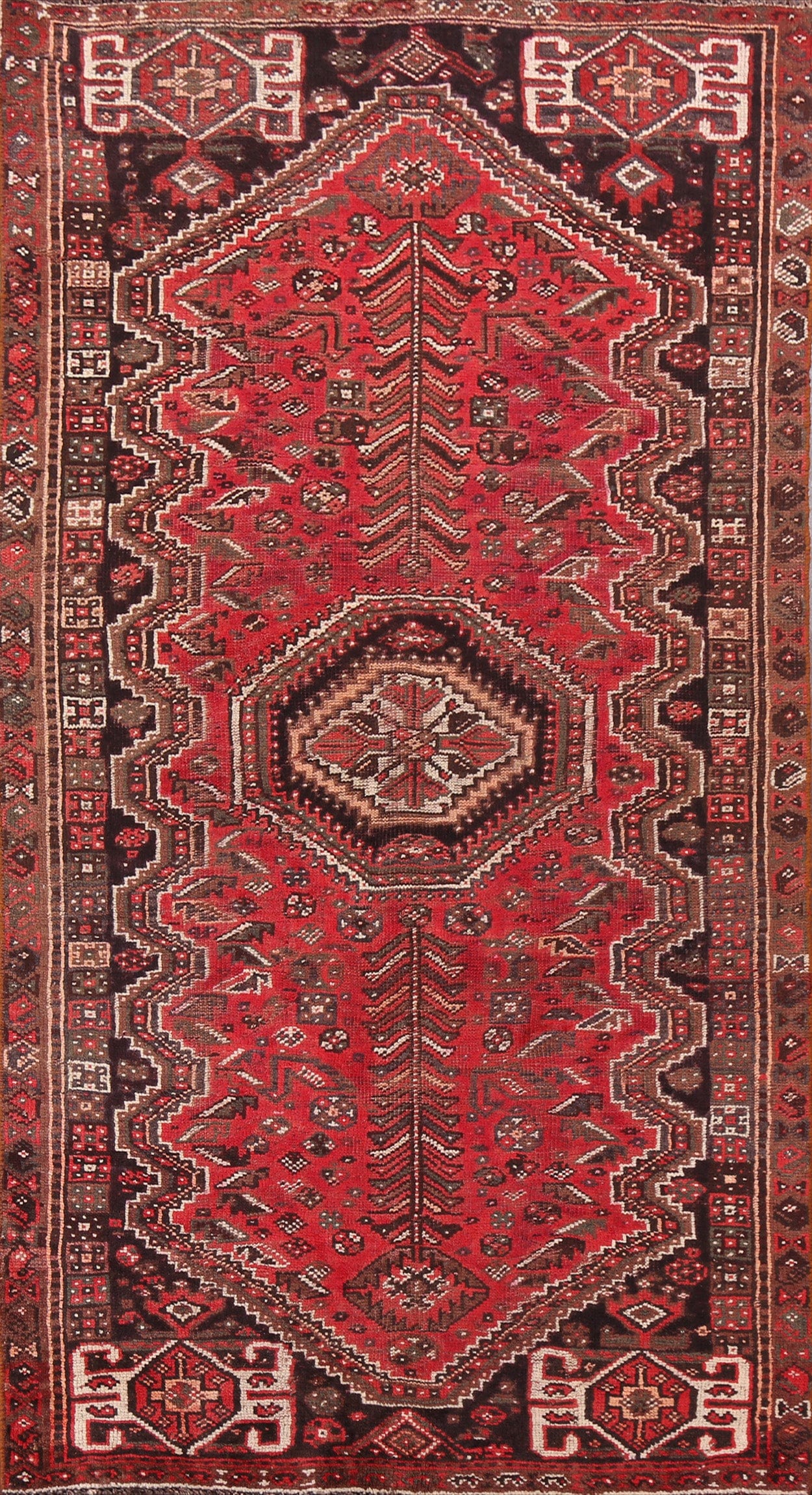 Antique Vegetable Dye Shiraz Persian Rug 4x8