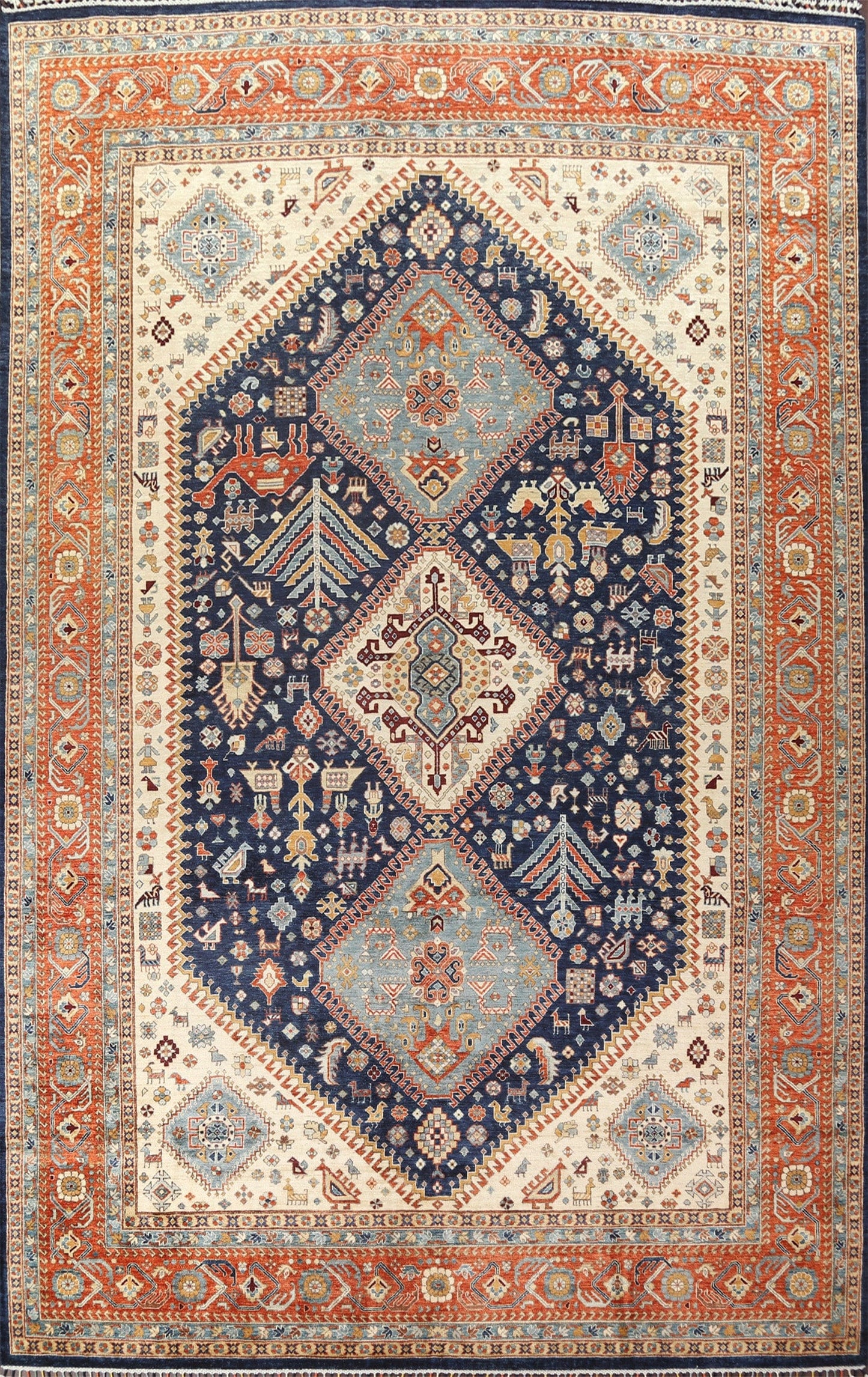 Vegetable Dye Yalameh Handmade Area Rug 10x13