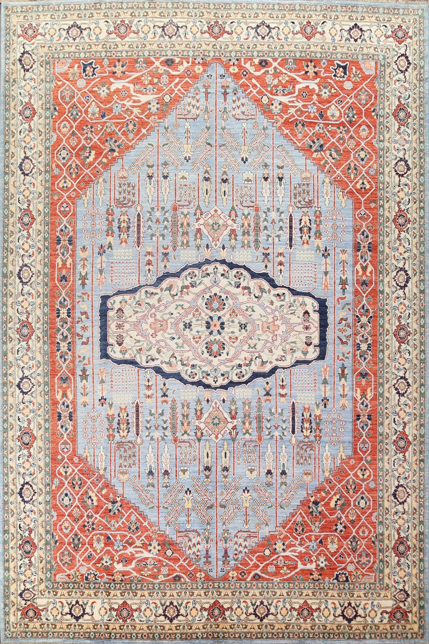 Vegetable Dye Heriz Serapi Wool Area Rug 9x12