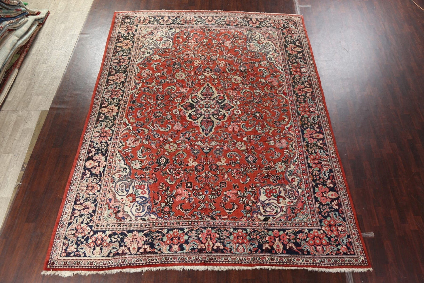 Antique Vegetable Dye Mahal Persian Area Rug 11x14