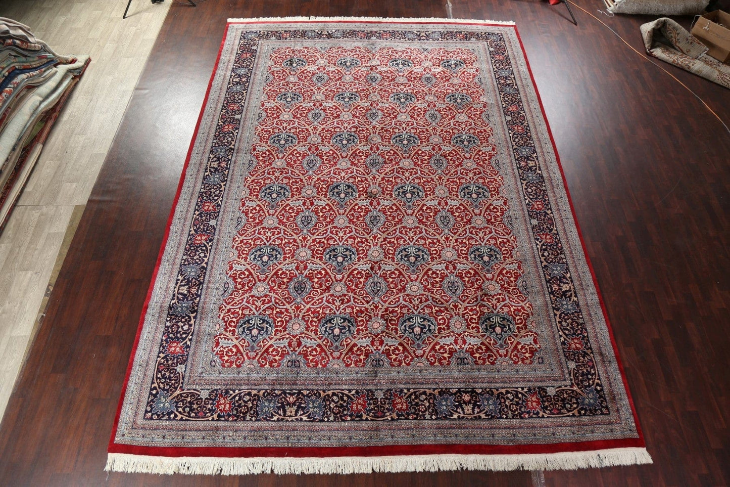 All-Over Red Tabriz Wool Handmade Rug 12x18