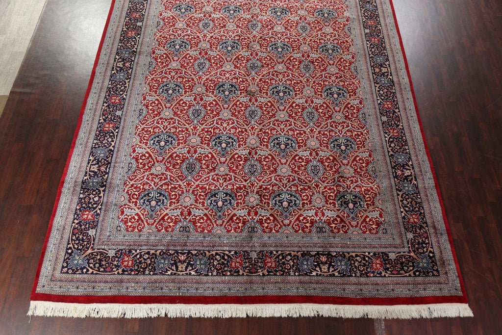 All-Over Red Tabriz Wool Handmade Rug 12x18