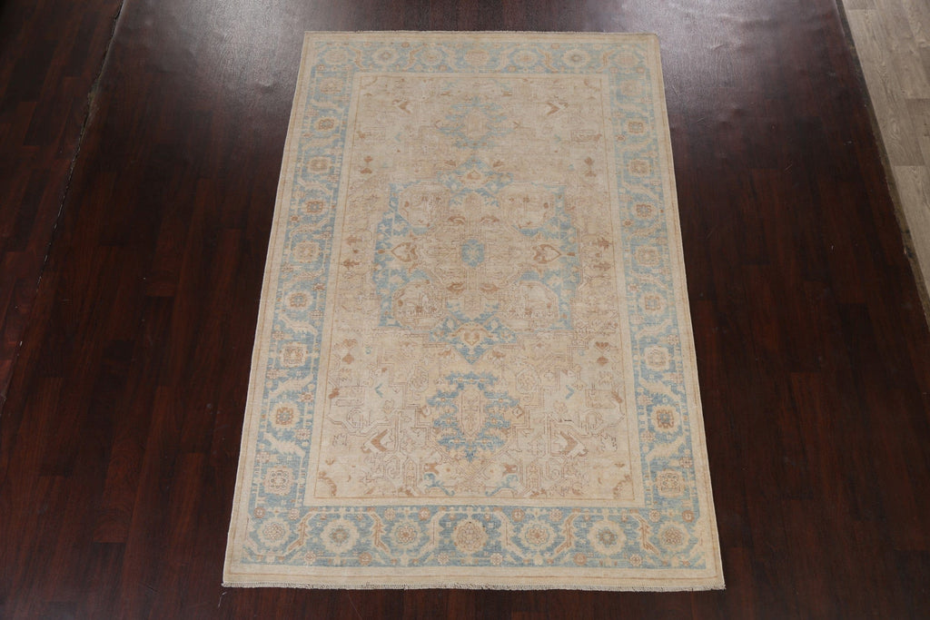 Vegetable Dye Muted Heriz Serapi Area Rug 6x9