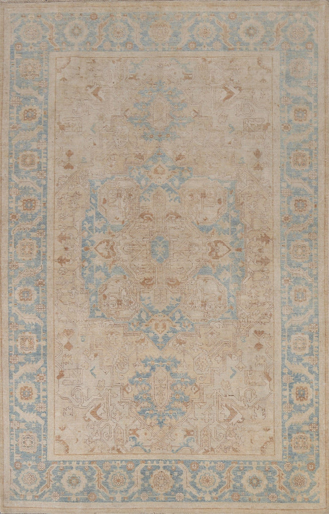 Vegetable Dye Muted Heriz Serapi Area Rug 6x9