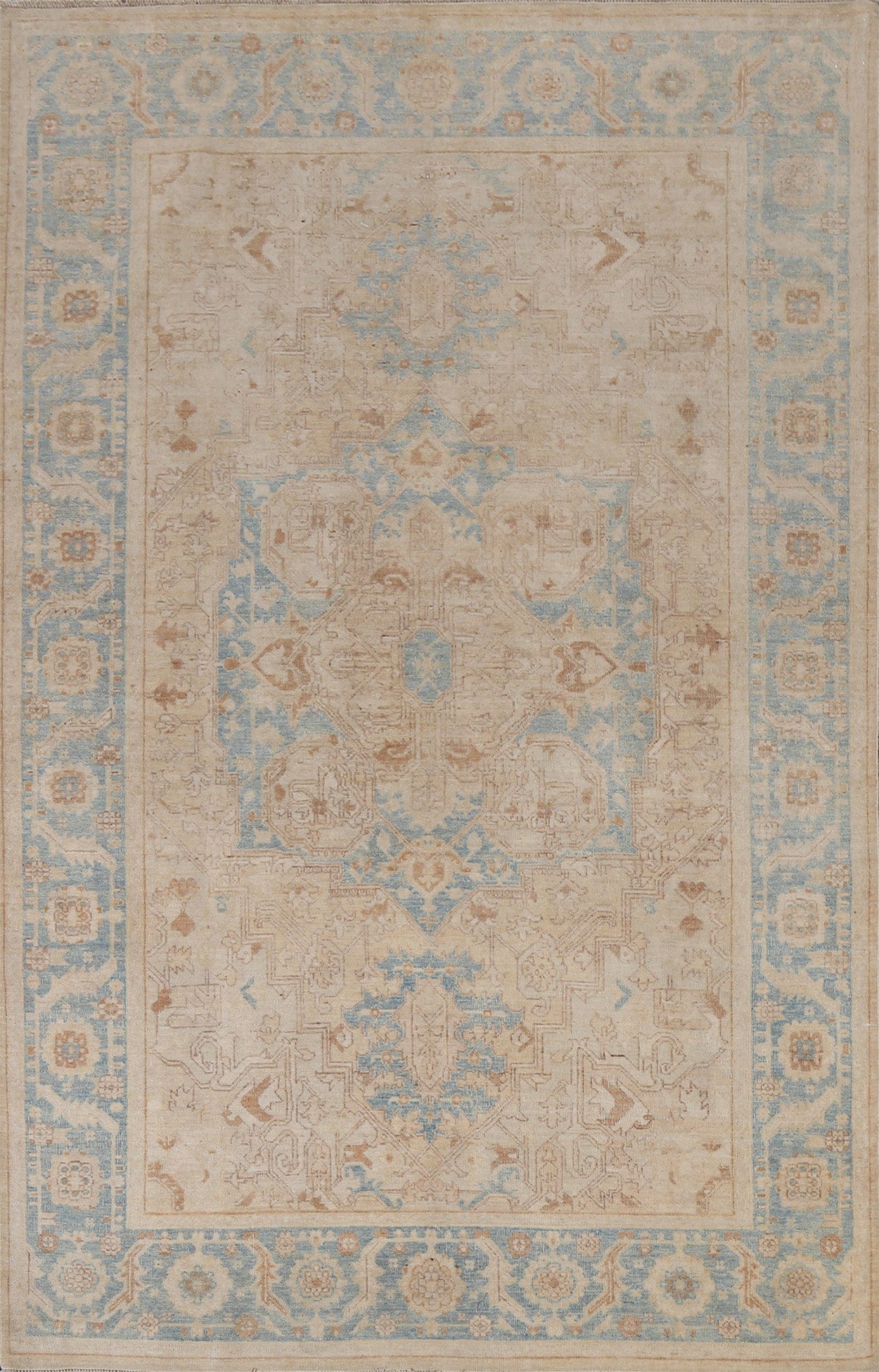 Vegetable Dye Muted Heriz Serapi Area Rug 6x9