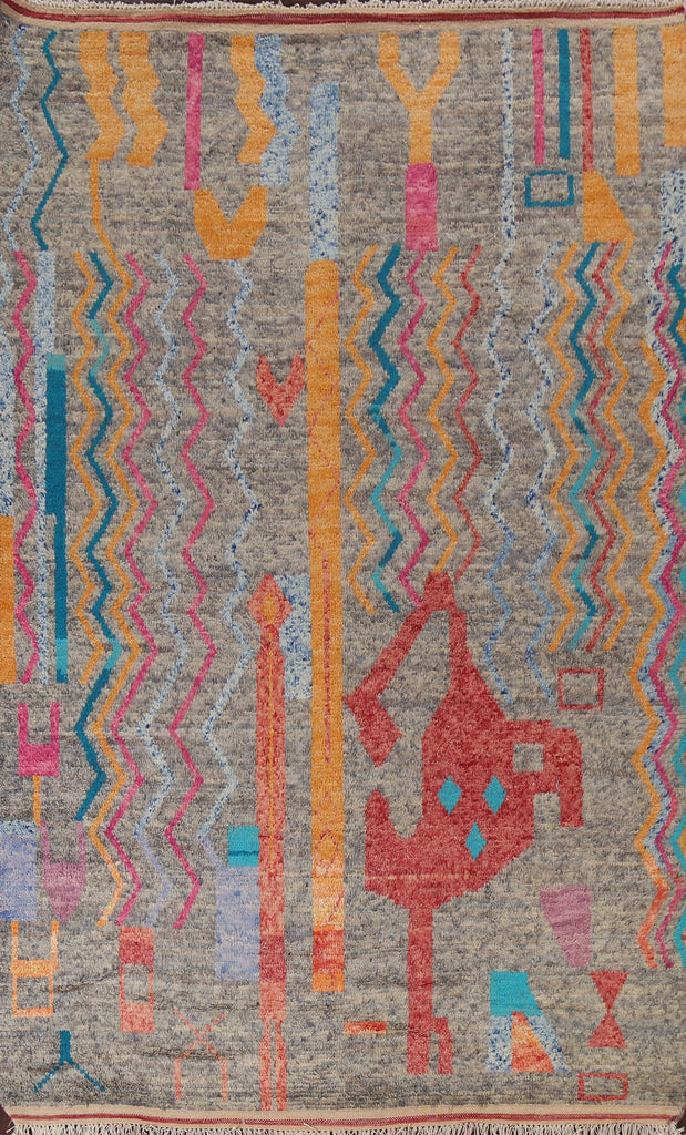 Abstract Moroccan Wool Area Rug 8x10