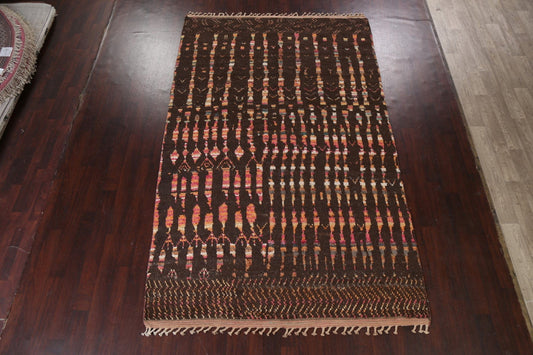 Black Moroccan Handmade Area Rug 7x11