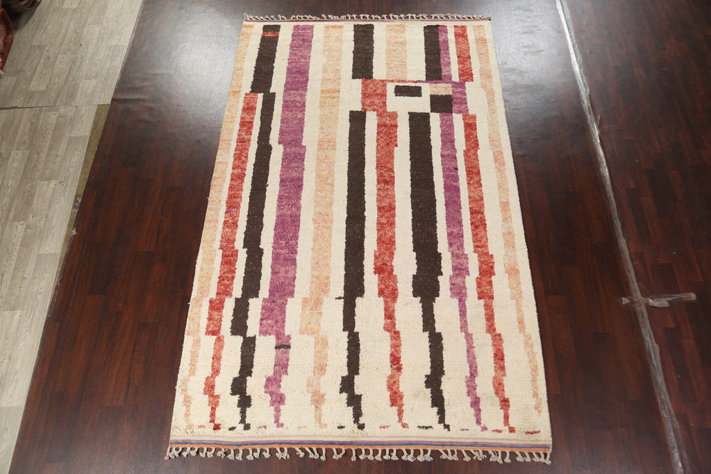 Wool Moroccan Abstract Area Rug 7x11