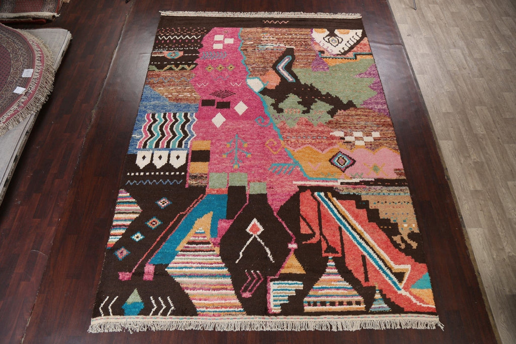 Handmade Moroccan Abstract Area Rug 9x13