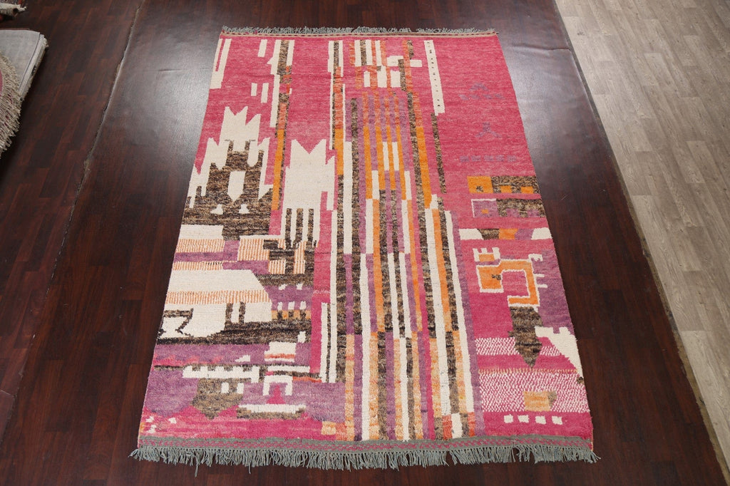 Abstract Moroccan Wool Area Rug 8x11