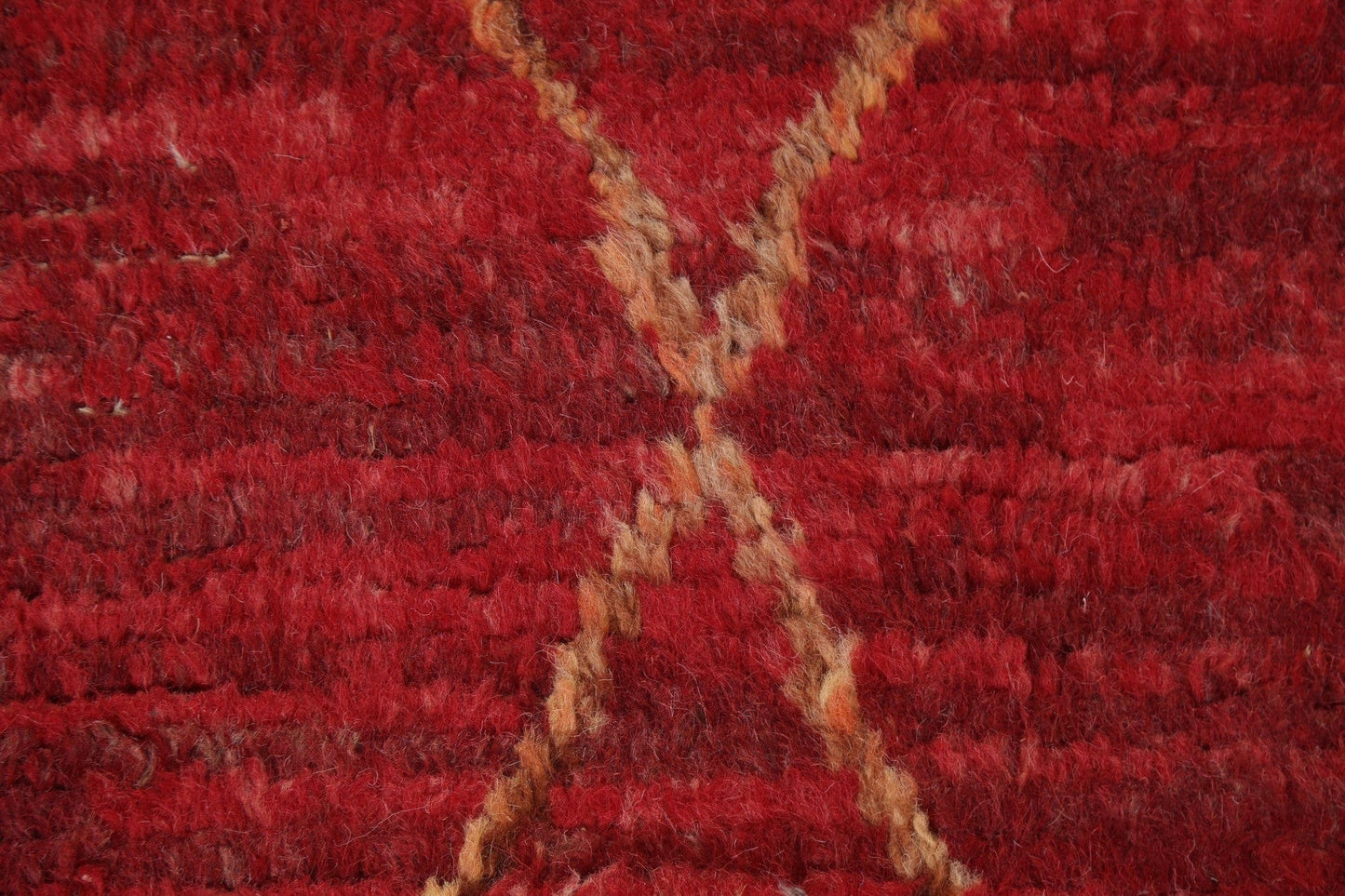 Handmade Moroccan Red Runner Rug 3x11