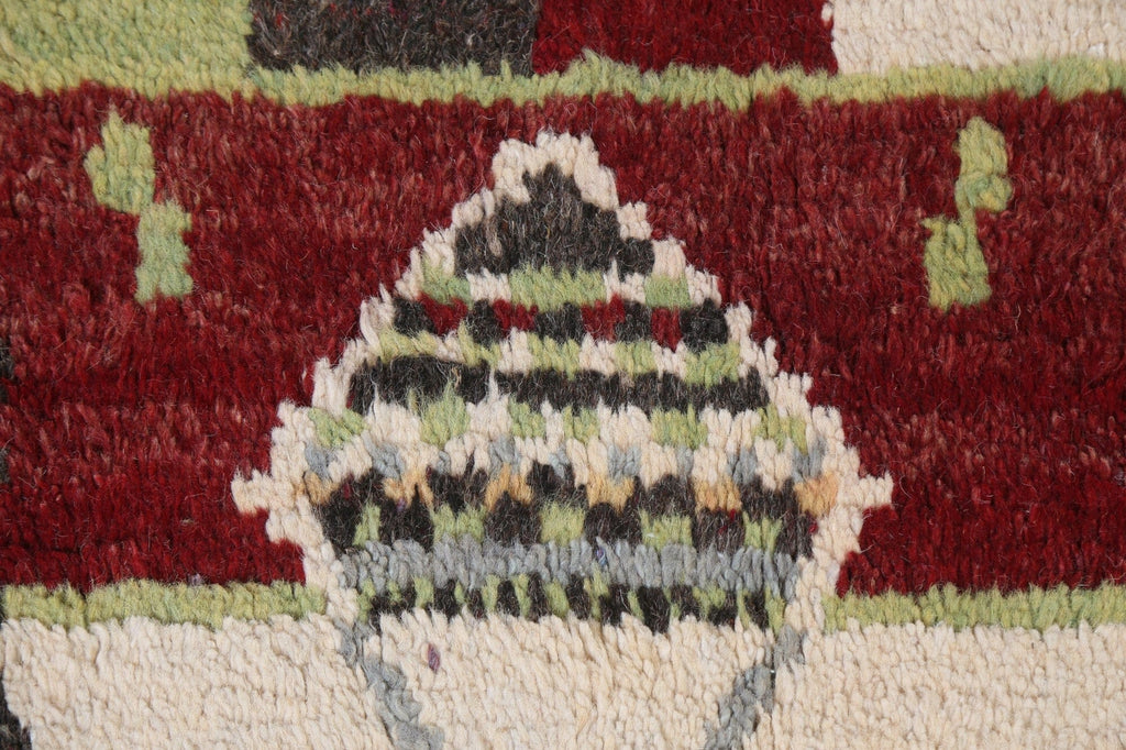 Abstract Moroccan Wool Area Rug 5x9