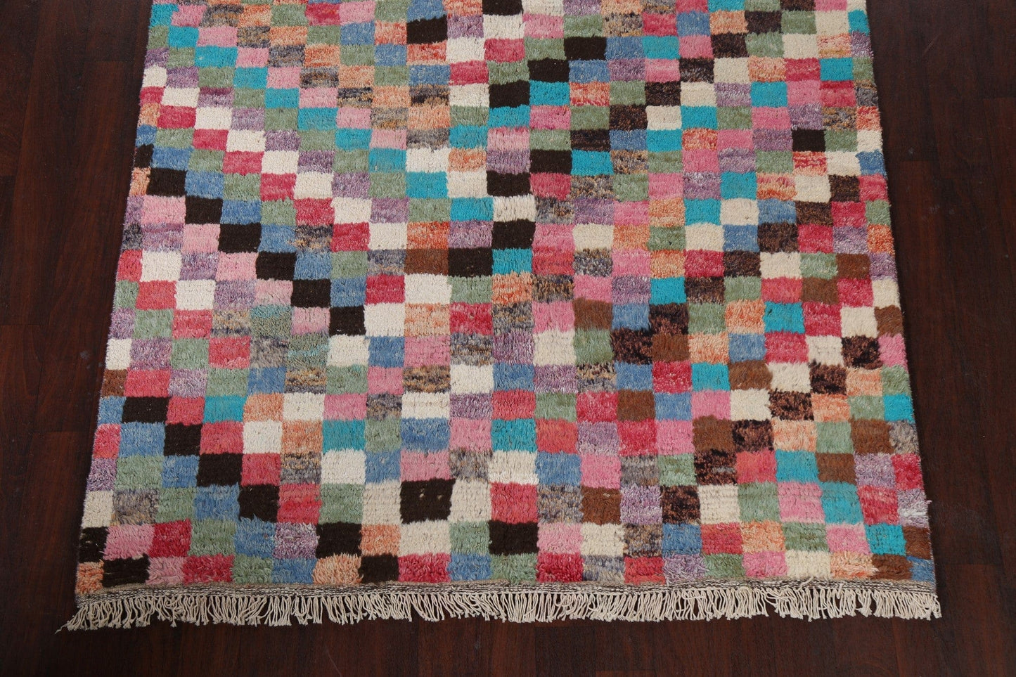 Checkered Moroccan Wool Area Rug 6x10