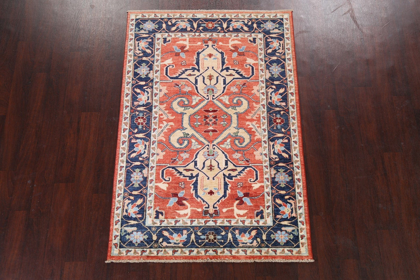 Vegetable Dye Kazak Handmade Area Rug 4x6