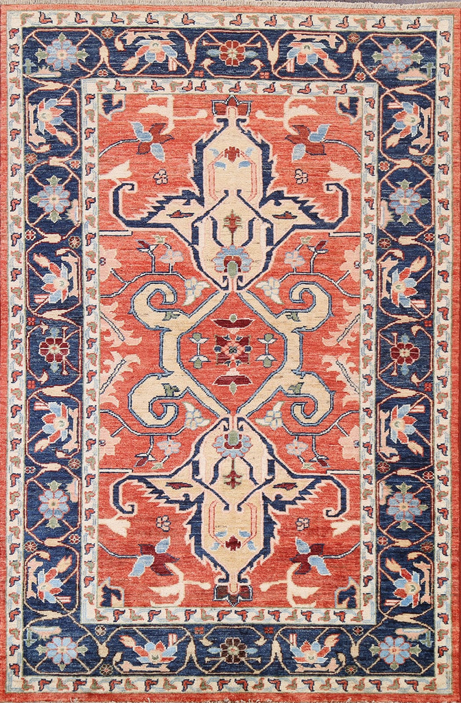 Vegetable Dye Kazak Handmade Area Rug 4x6