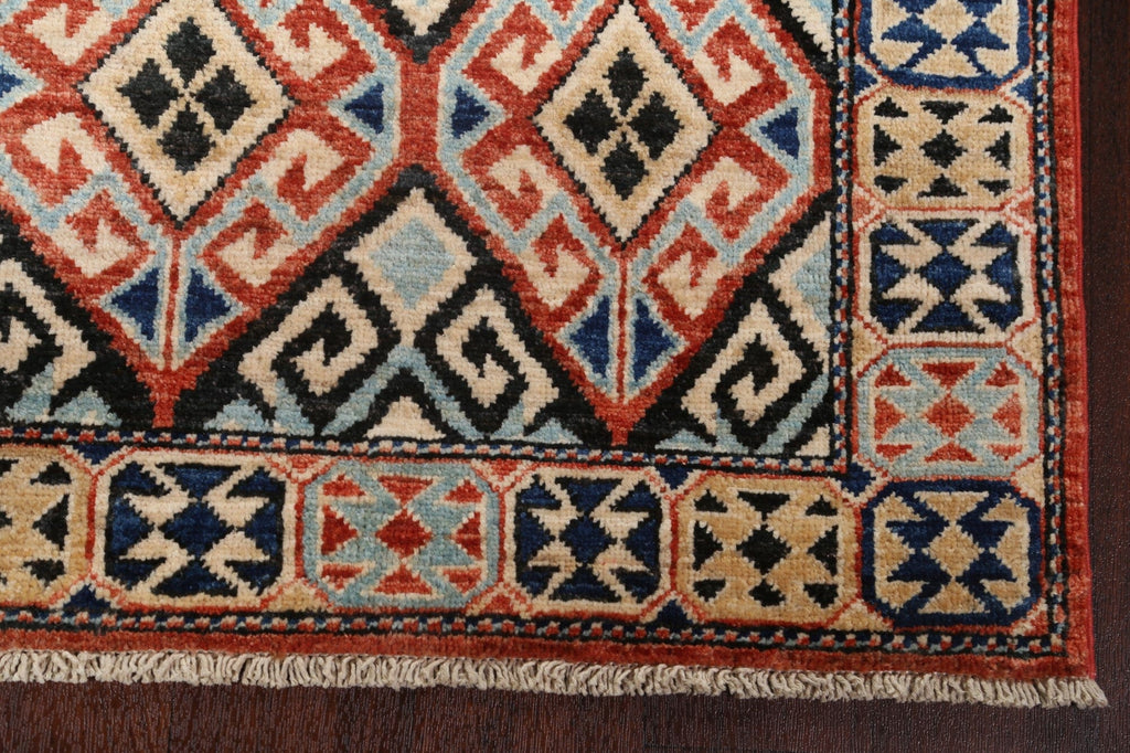 Vegetable Dye Kazak Wool Runner Rug 3x10