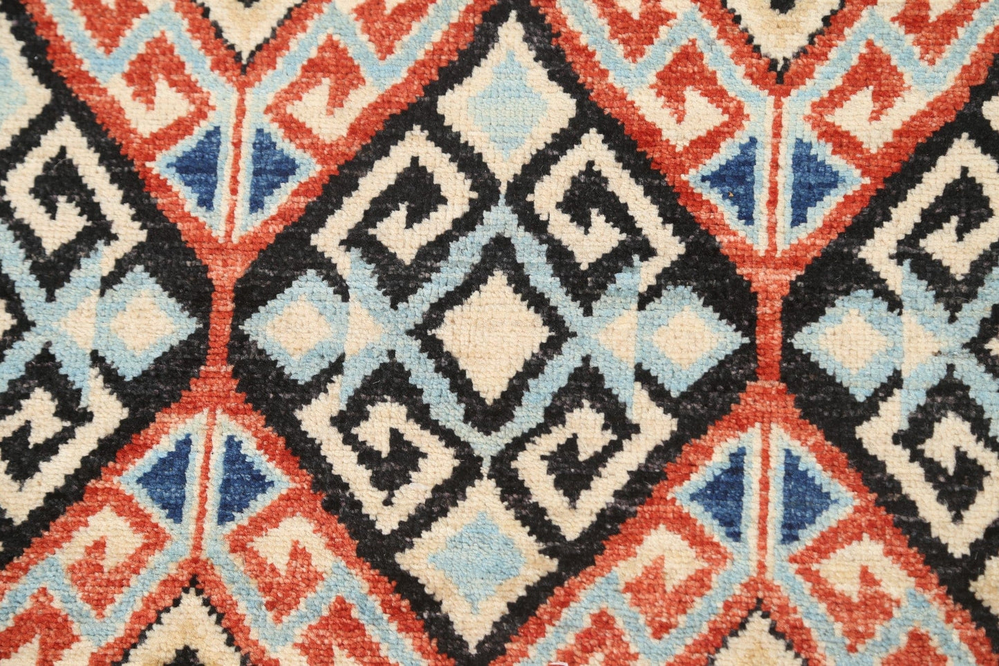 Vegetable Dye Kazak Wool Runner Rug 3x10