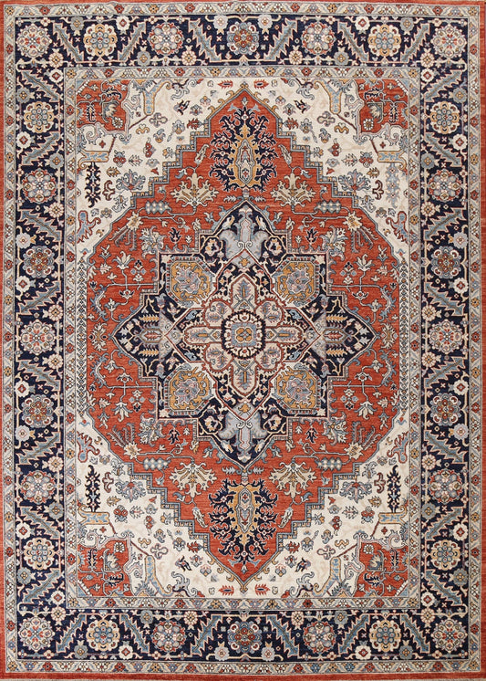 Vegetable Dye Heriz Serapi Wool Area Rug 9x12